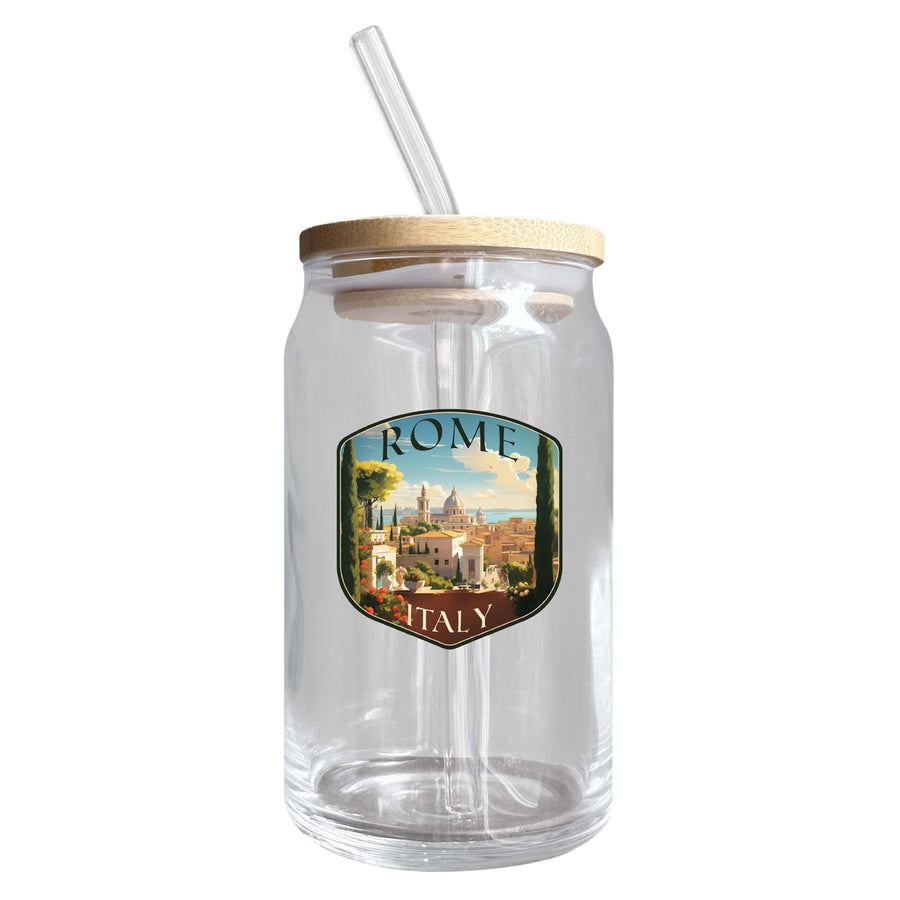 Rome Italy Design C Souvenir 12 oz Beer Can Glass Image 1