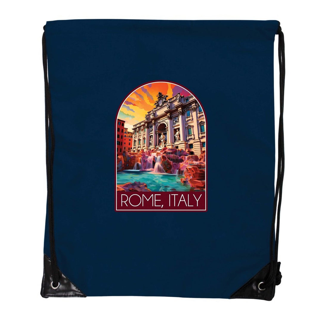 Rome Italy Design B Souvenir Cinch Bag with Drawstring Backpack Image 1