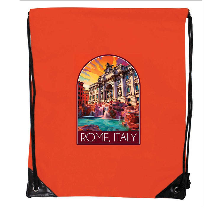 Rome Italy Design B Souvenir Cinch Bag with Drawstring Backpack Image 4