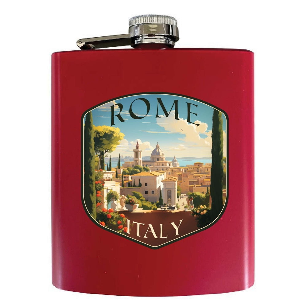 Rome Italy Design C Souvenir 7 oz Steel Flask Matte Finish Image 2