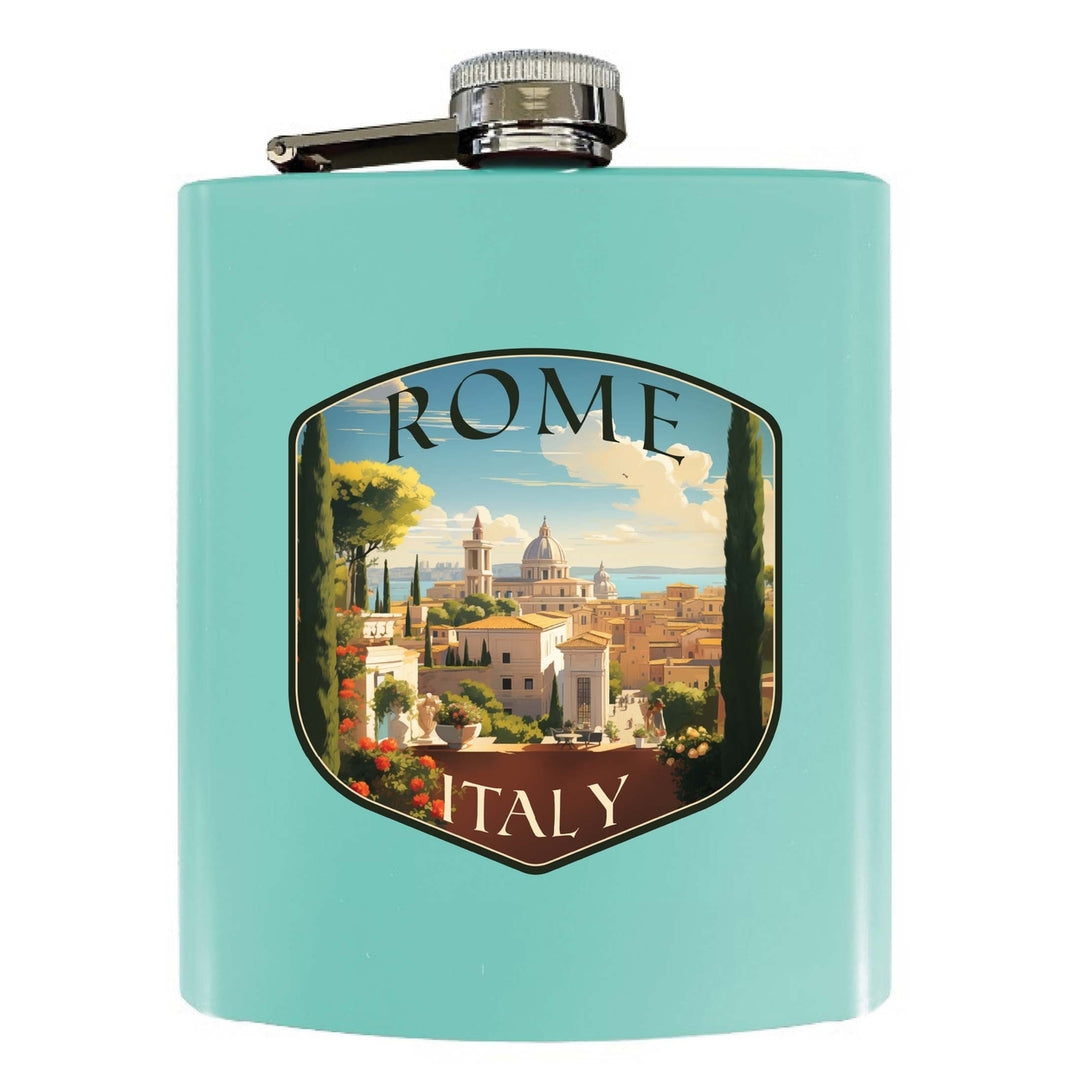 Rome Italy Design C Souvenir 7 oz Steel Flask Matte Finish Image 3