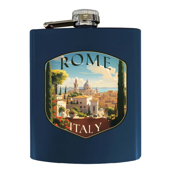 Rome Italy Design C Souvenir 7 oz Steel Flask Matte Finish Image 4