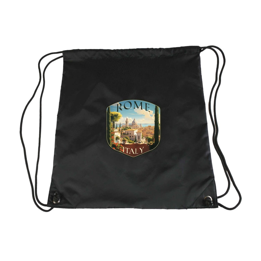 Rome Italy Design C Souvenir Cinch Bag with Drawstring Backpack Image 2