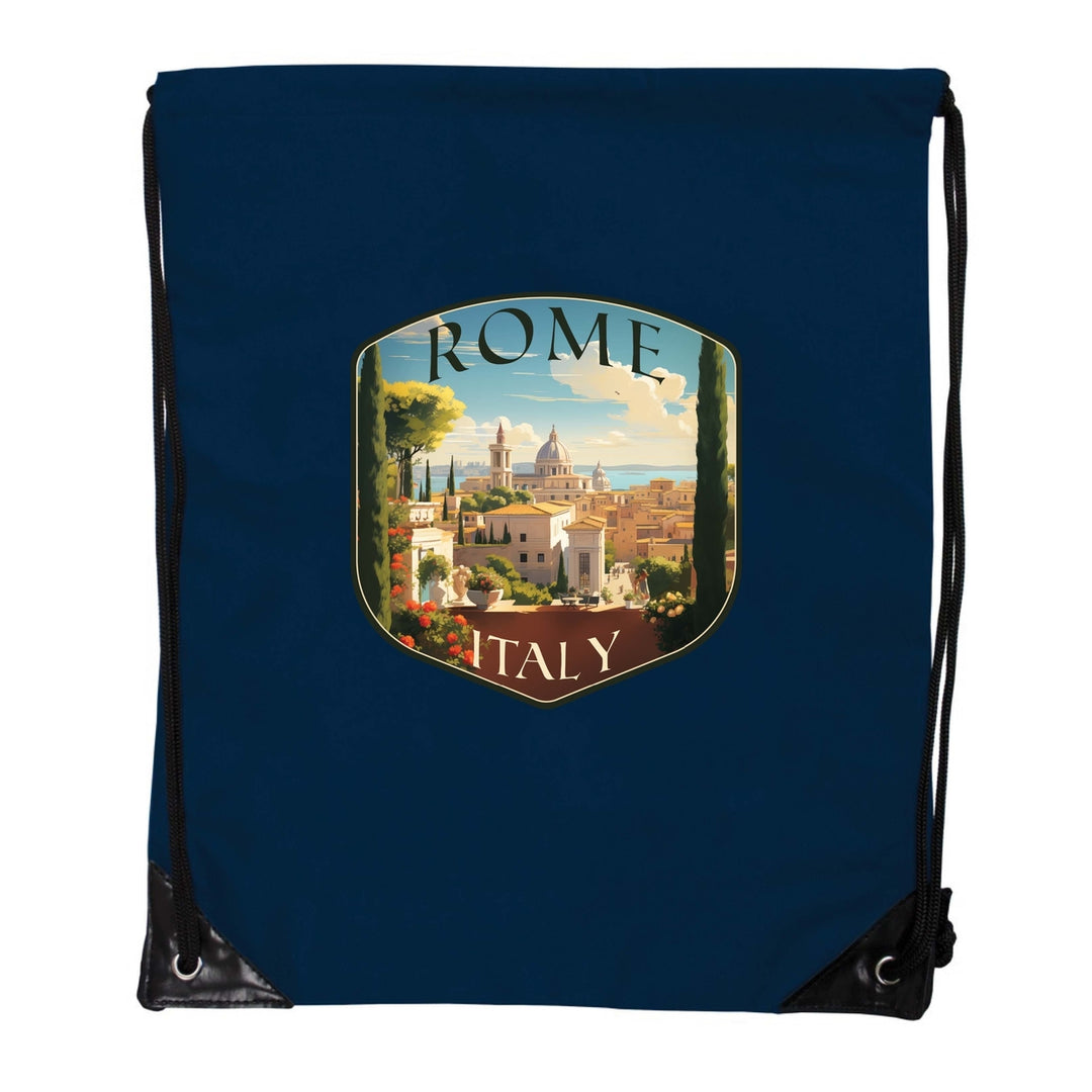 Rome Italy Design C Souvenir Cinch Bag with Drawstring Backpack Image 3