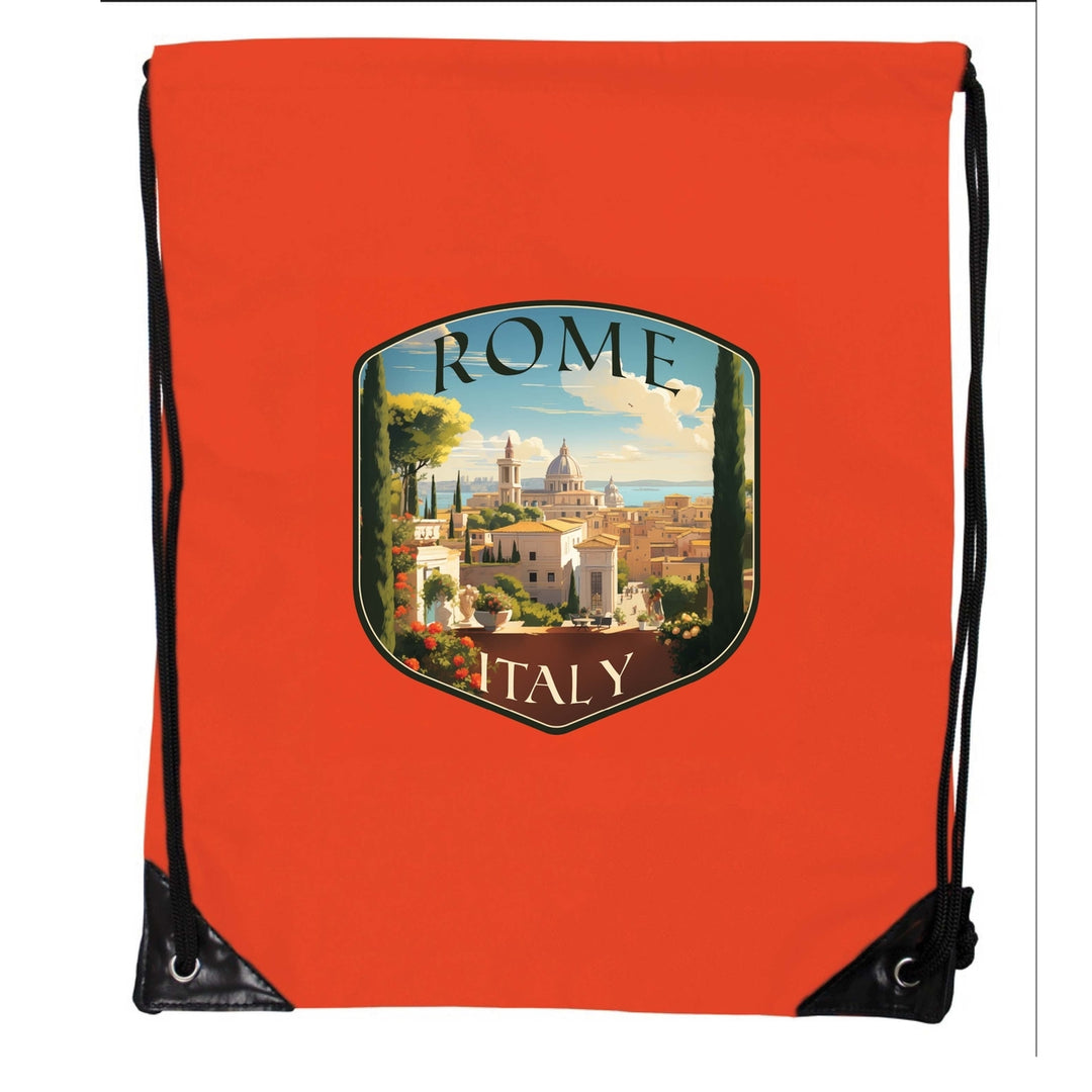 Rome Italy Design C Souvenir Cinch Bag with Drawstring Backpack Image 4