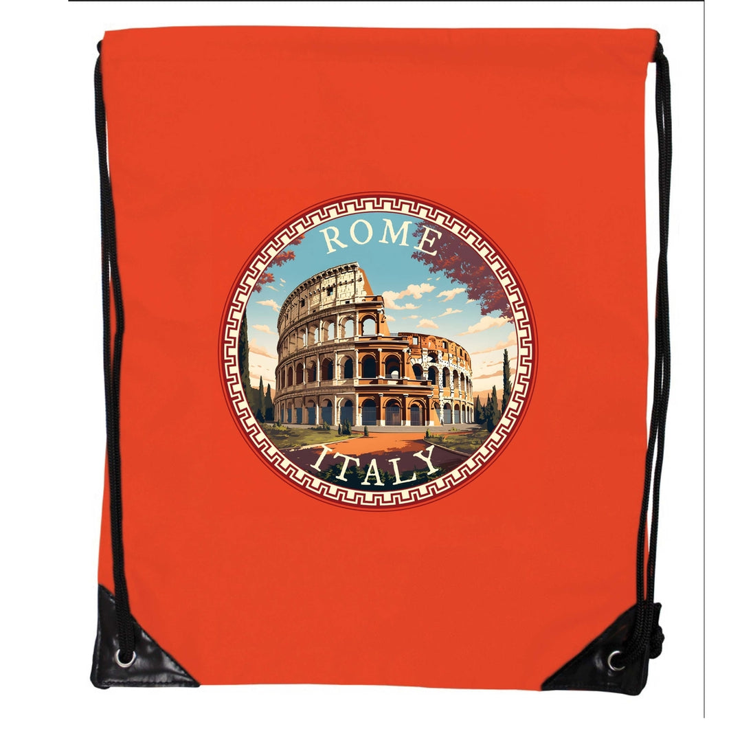 Rome Italy Design D Souvenir Cinch Bag with Drawstring Backpack Image 1