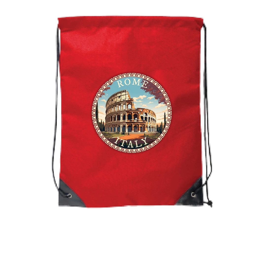 Rome Italy Design D Souvenir Cinch Bag with Drawstring Backpack Image 2