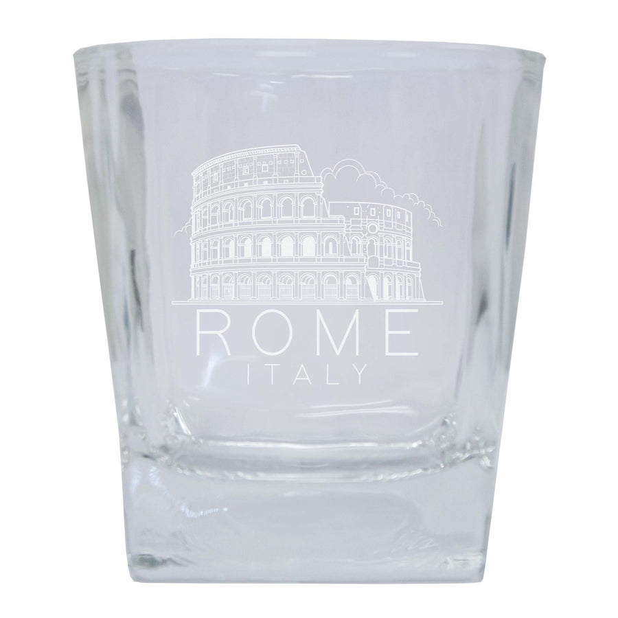 Rome Italy Souvenir 10 oz Engraved Whiskey Glass Rocks Glass Image 1