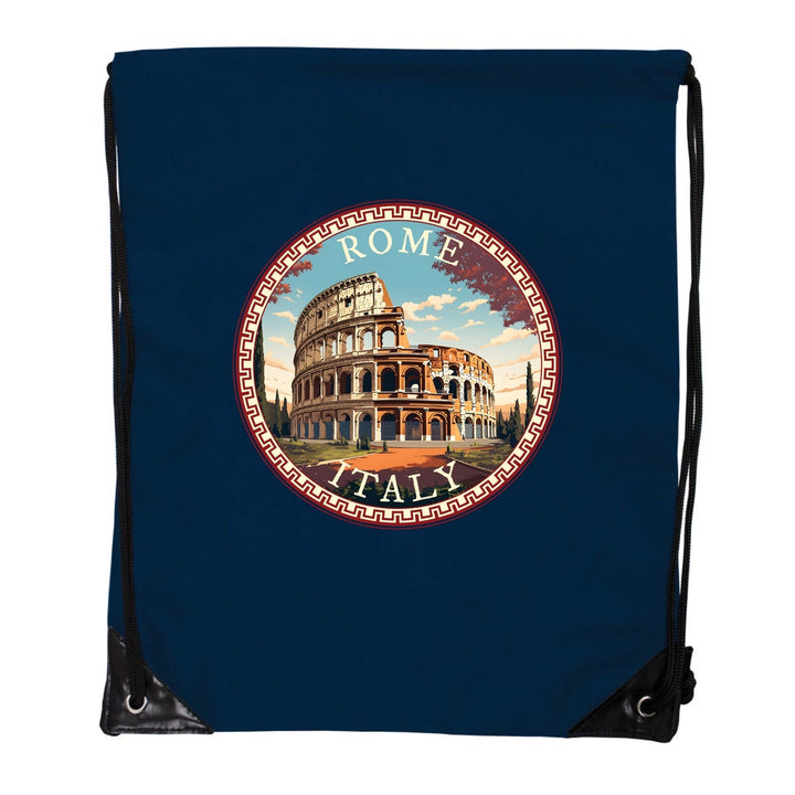 Rome Italy Design D Souvenir Cinch Bag with Drawstring Backpack Image 3