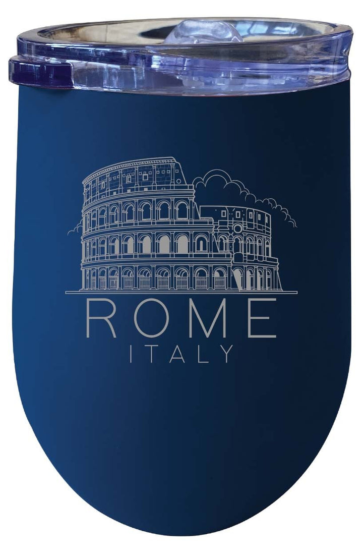 Rome Italy Souvenir 12 oz Engraved Insulated Wine Stainless Steel Tumbler Image 6