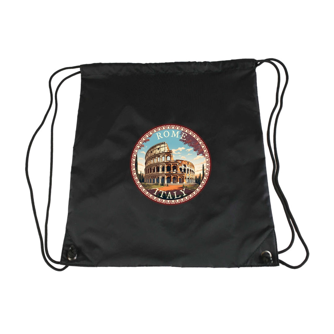 Rome Italy Design D Souvenir Cinch Bag with Drawstring Backpack Image 4