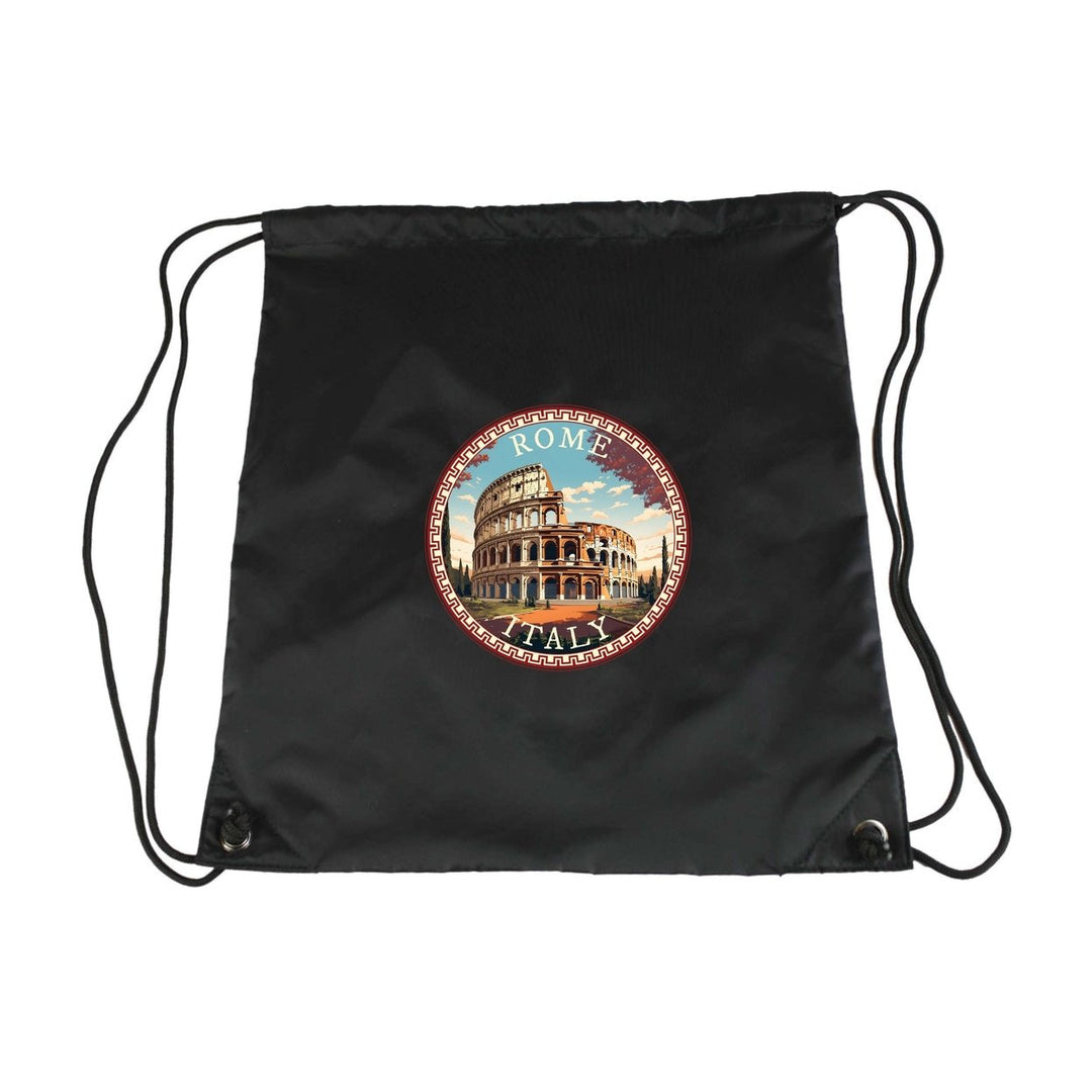 Rome Italy Design D Souvenir Cinch Bag with Drawstring Backpack Image 1