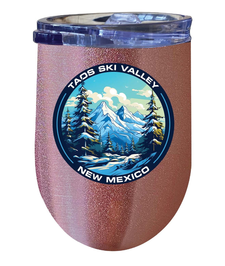 Taos Ski Valley Design A Souvenir 12 oz Insulated Wine Stainless Steel Tumbler Image 1