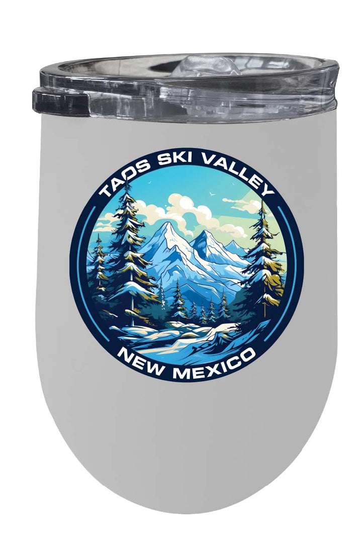 Taos Ski Valley Design A Souvenir 12 oz Insulated Wine Stainless Steel Tumbler Image 2