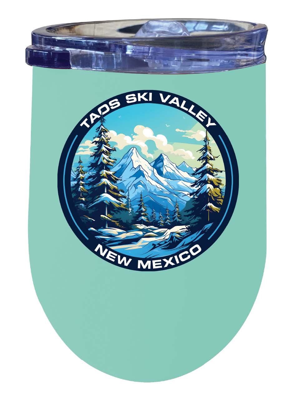 Taos Ski Valley Design A Souvenir 12 oz Insulated Wine Stainless Steel Tumbler Image 3