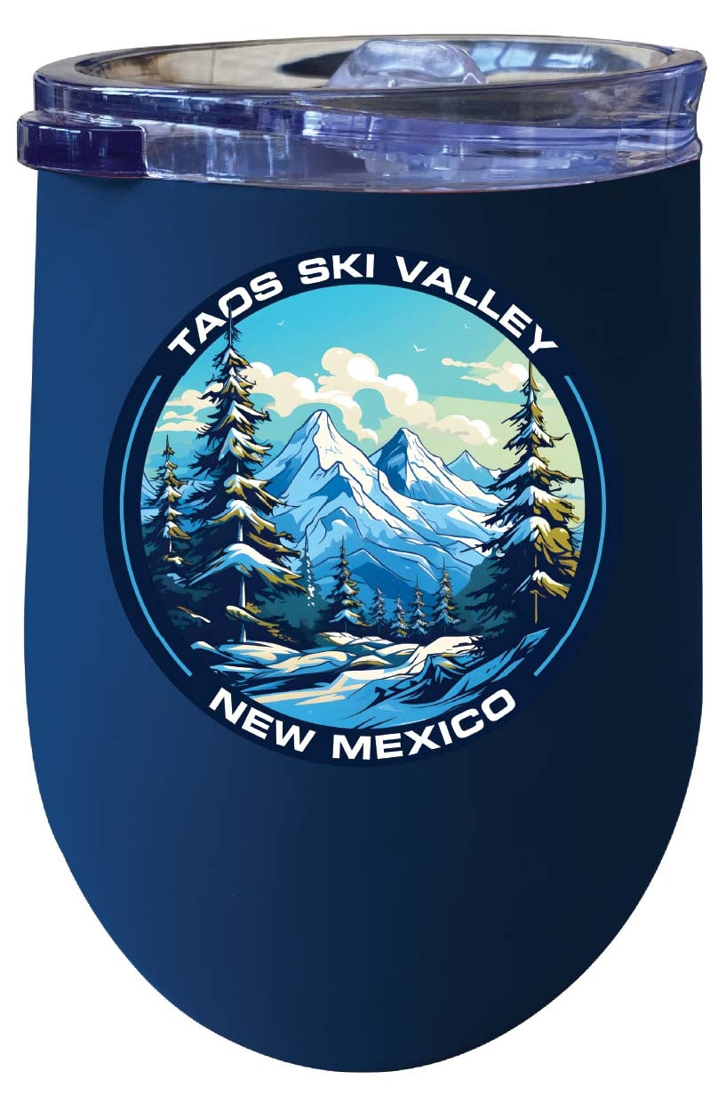 Taos Ski Valley Design A Souvenir 12 oz Insulated Wine Stainless Steel Tumbler Image 4