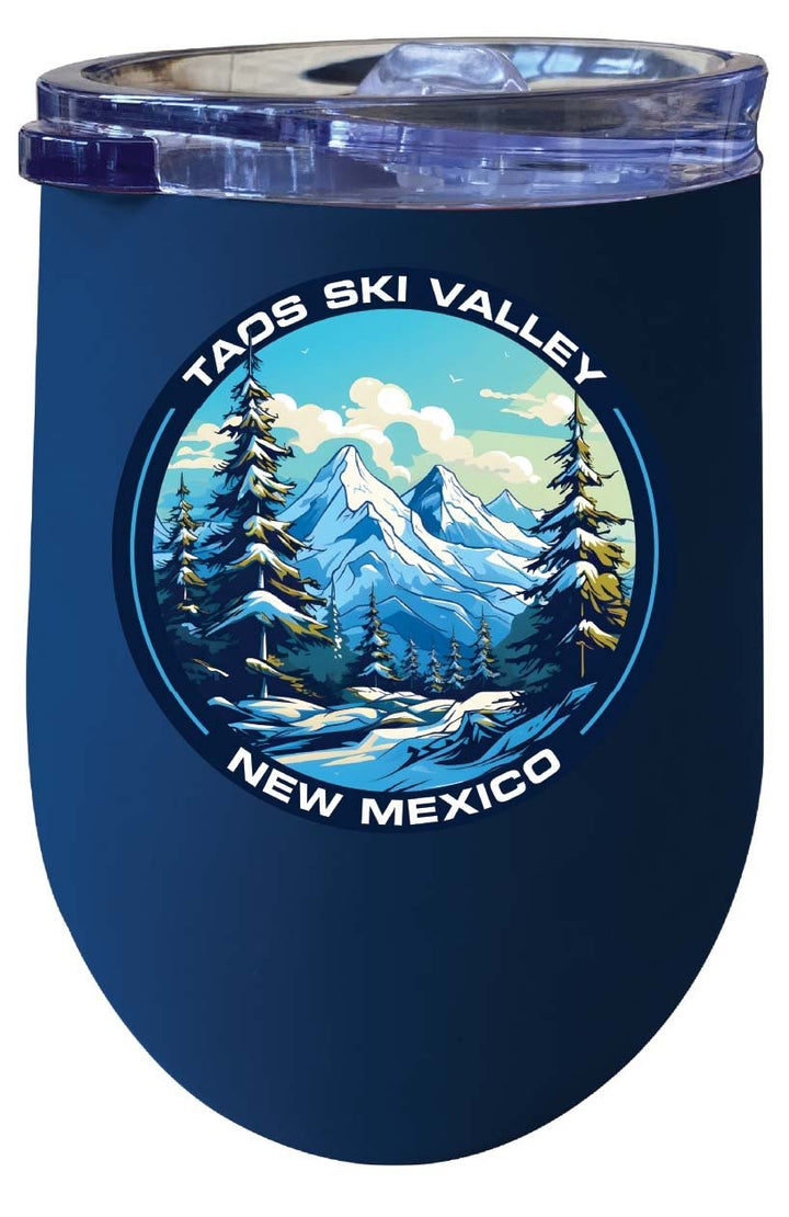 Taos Ski Valley Design A Souvenir 12 oz Insulated Wine Stainless Steel Tumbler Image 1