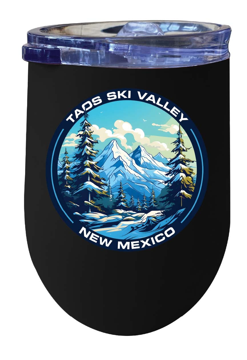 Taos Ski Valley Design A Souvenir 12 oz Insulated Wine Stainless Steel Tumbler Image 6