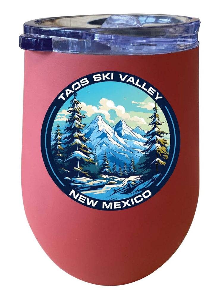 Taos Ski Valley Design A Souvenir 12 oz Insulated Wine Stainless Steel Tumbler Image 7