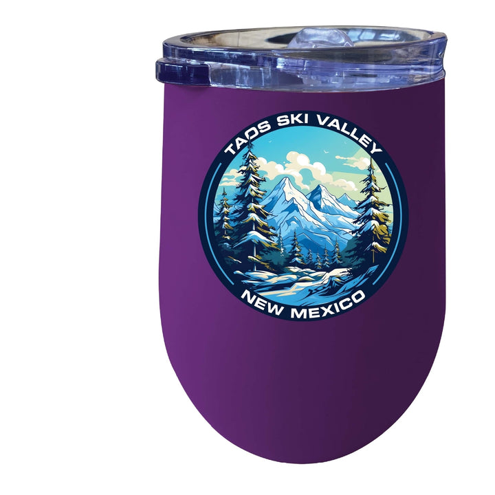 Taos Ski Valley Design A Souvenir 12 oz Insulated Wine Stainless Steel Tumbler Image 8