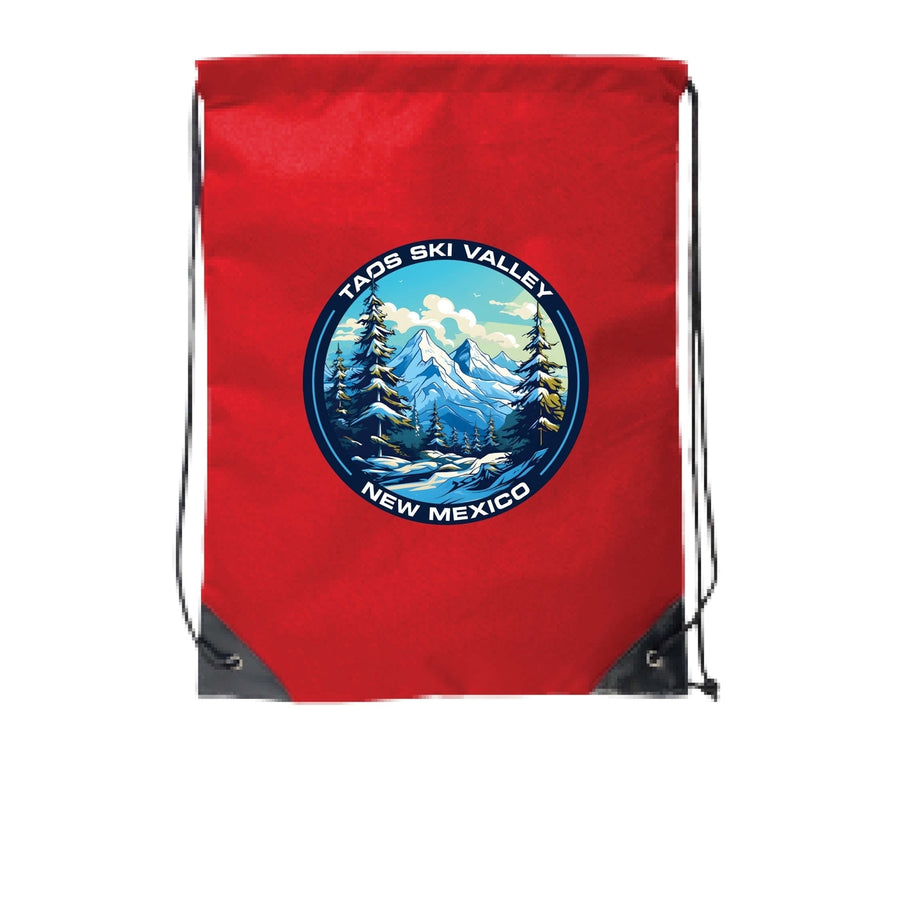 Taos Ski Valley Design A Souvenir Cinch Bag with Drawstring Backpack Image 1