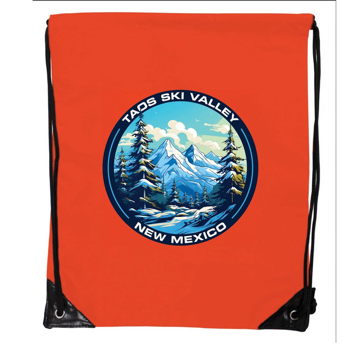 Taos Ski Valley Design A Souvenir Cinch Bag with Drawstring Backpack Image 2