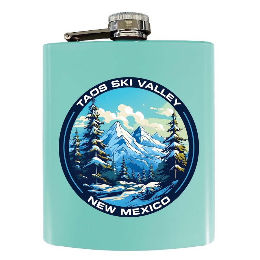 Taos Ski Valley Design A Souvenir 7 oz Steel Flask Matte Finish Image 1