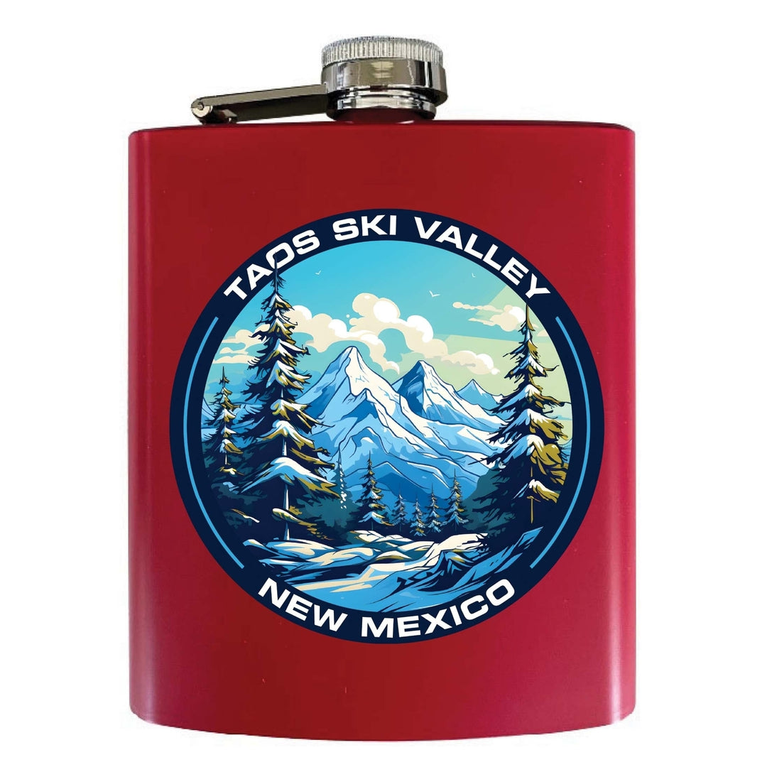 Taos Ski Valley Design A Souvenir 7 oz Steel Flask Matte Finish Image 2