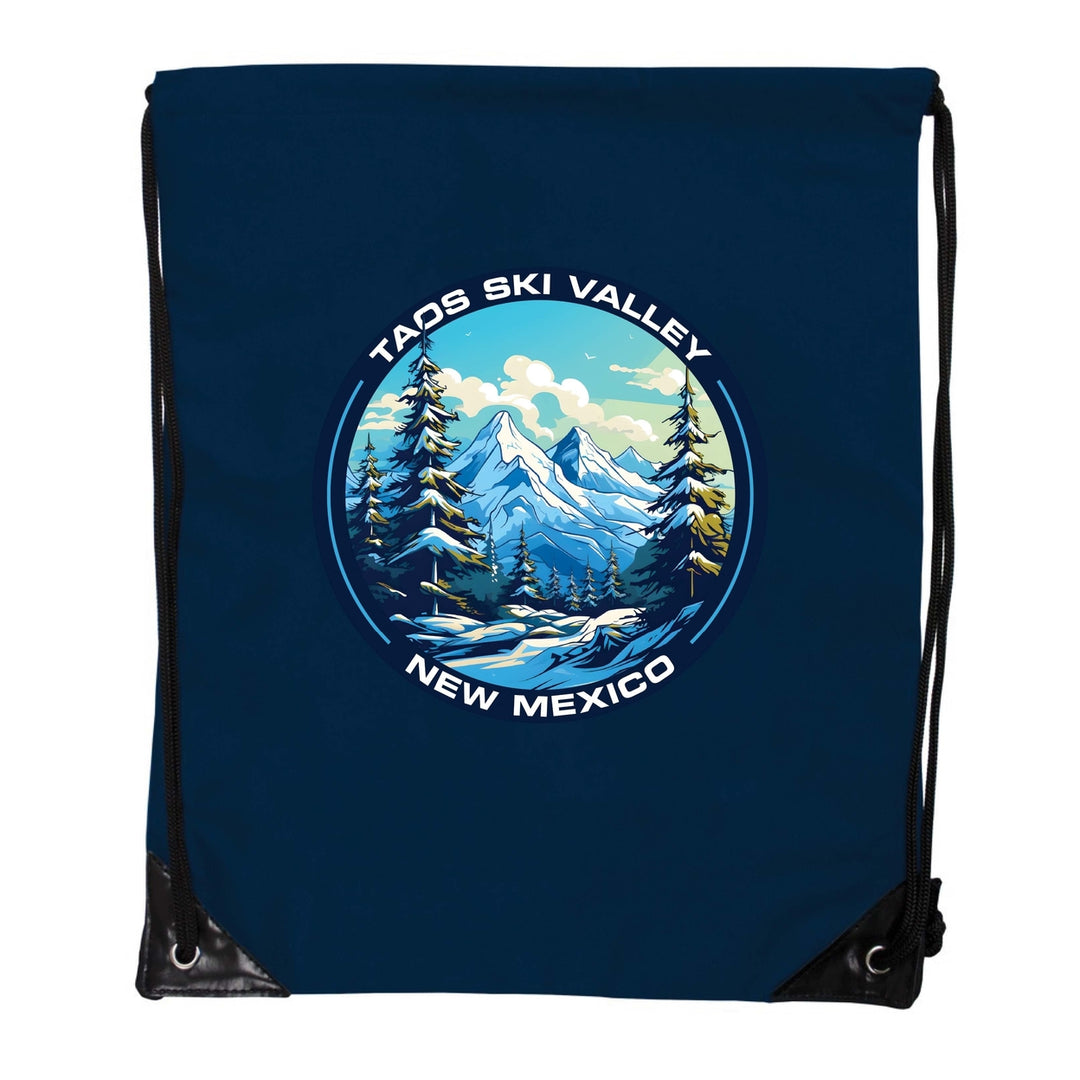 Taos Ski Valley Design A Souvenir Cinch Bag with Drawstring Backpack Image 3