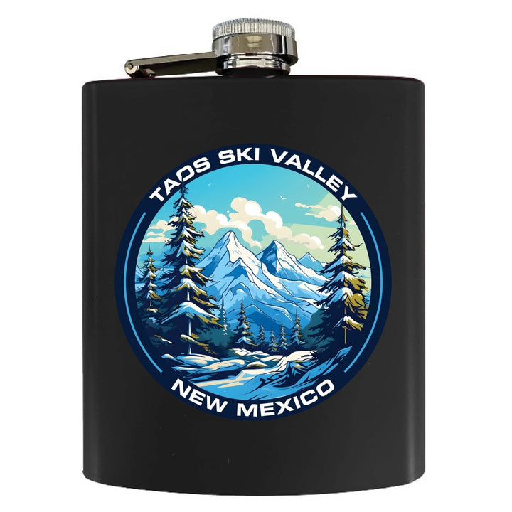 Taos Ski Valley Design A Souvenir 7 oz Steel Flask Matte Finish Image 3