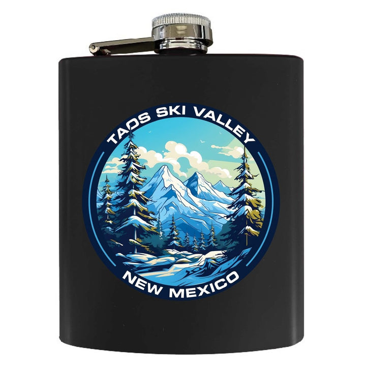 Taos Ski Valley Design A Souvenir 7 oz Steel Flask Matte Finish Image 1