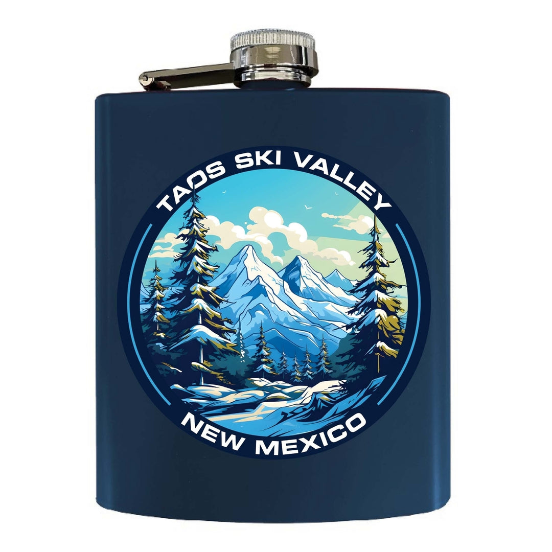 Taos Ski Valley Design A Souvenir 7 oz Steel Flask Matte Finish Image 4