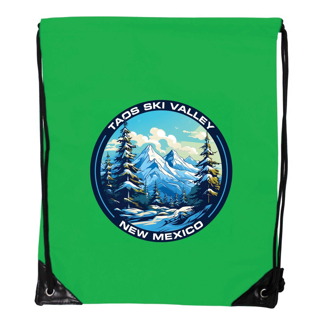 Taos Ski Valley Design A Souvenir Cinch Bag with Drawstring Backpack Image 4