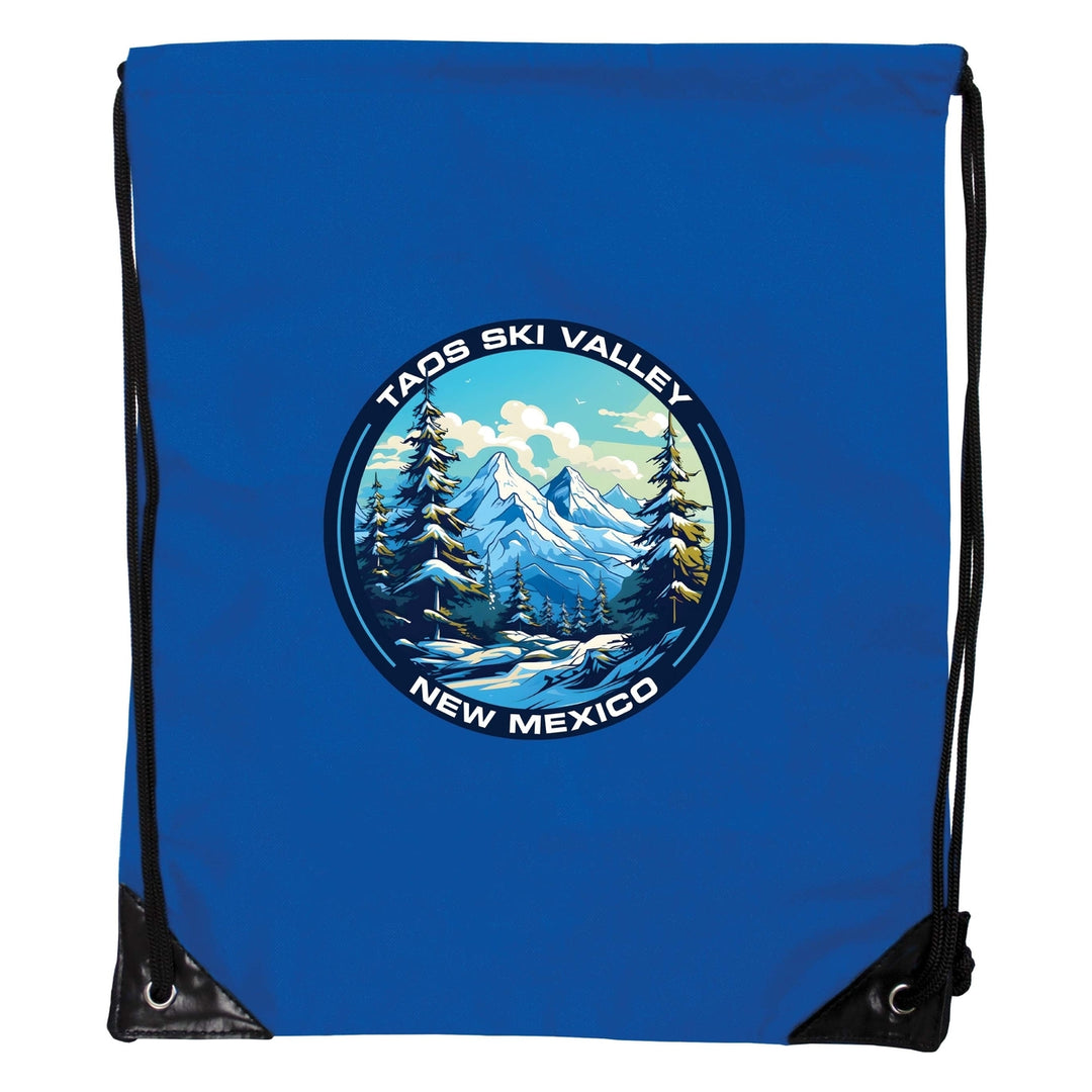 Taos Ski Valley Design A Souvenir Cinch Bag with Drawstring Backpack Image 4