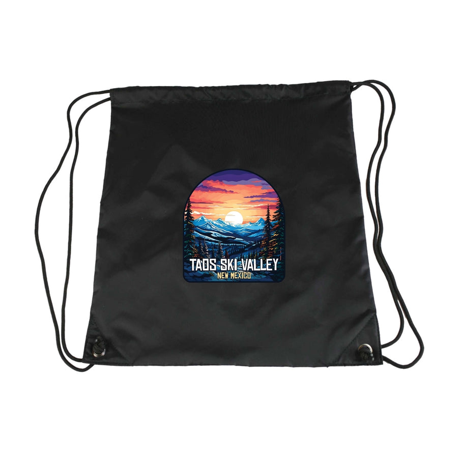 Taos Ski Valley Design B Souvenir Cinch Bag with Drawstring Backpack Image 1