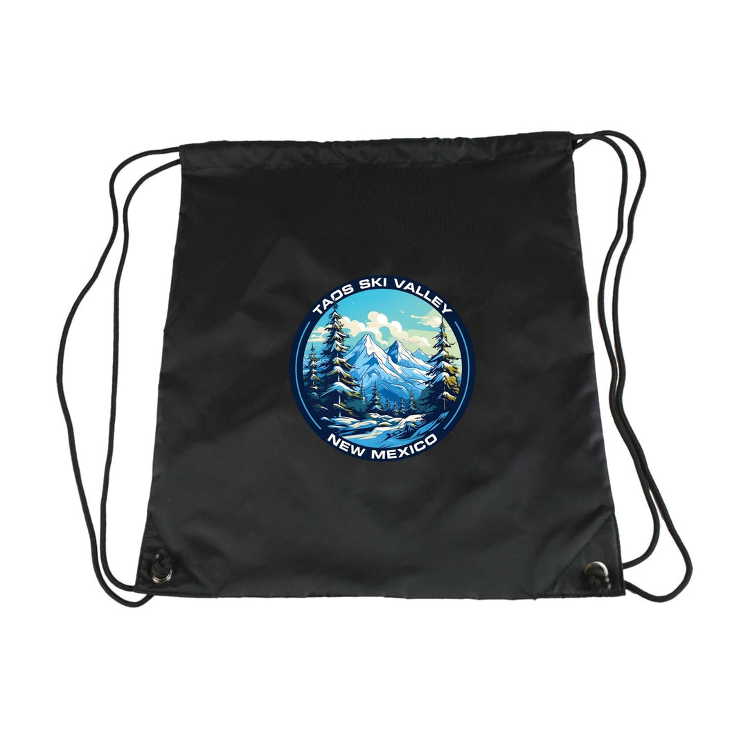 Taos Ski Valley Design A Souvenir Cinch Bag with Drawstring Backpack Image 6