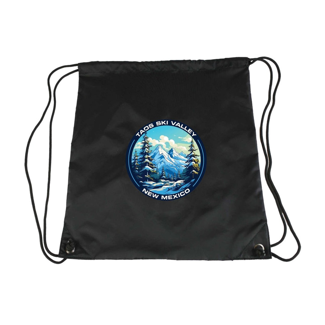 Taos Ski Valley Design A Souvenir Cinch Bag with Drawstring Backpack Image 1