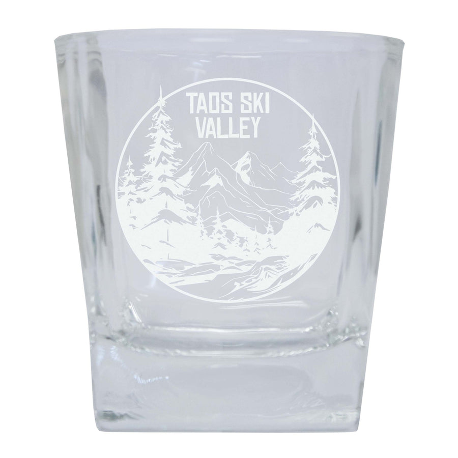 Taos Ski Valley Souvenir 10 oz Engraved Whiskey Glass Rocks Glass Image 1