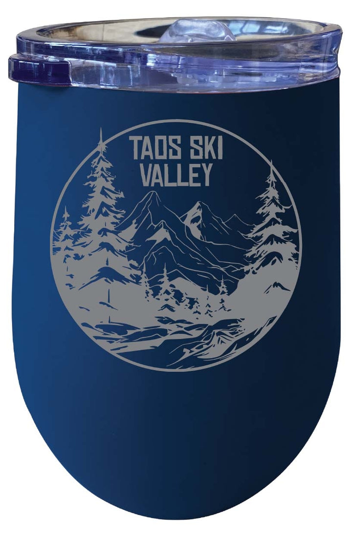 Taos Ski Valley Souvenir 12 oz Engraved Insulated Wine Stainless Steel Tumbler Image 1