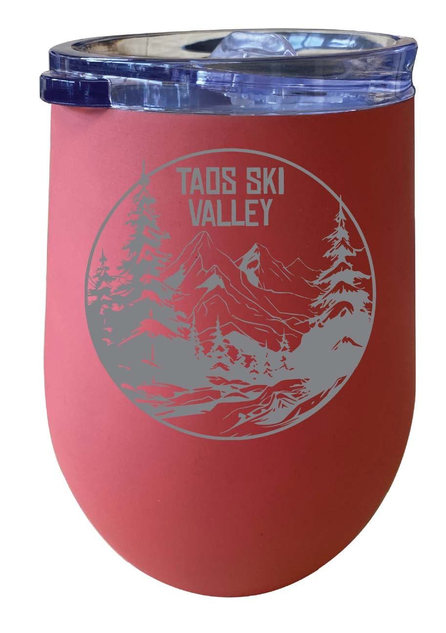 Taos Ski Valley Souvenir 12 oz Engraved Insulated Wine Stainless Steel Tumbler Image 2