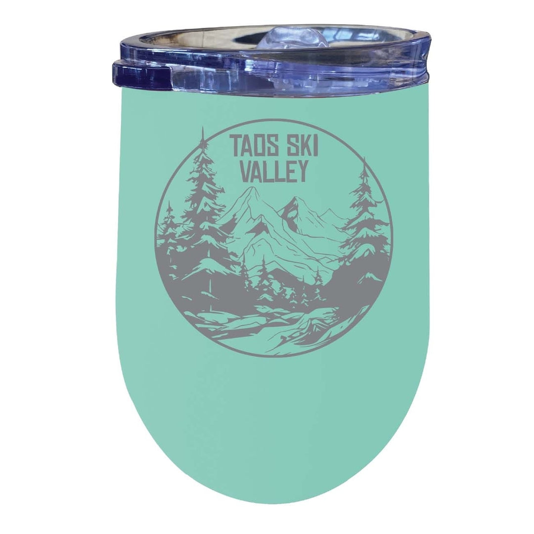 Taos Ski Valley Souvenir 12 oz Engraved Insulated Wine Stainless Steel Tumbler Image 8