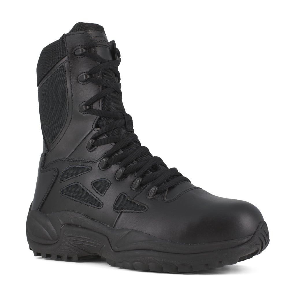 Reebok Work Tactical Boot 6 Inch Composite Toe Black RB8688 Side Zipper Image 1