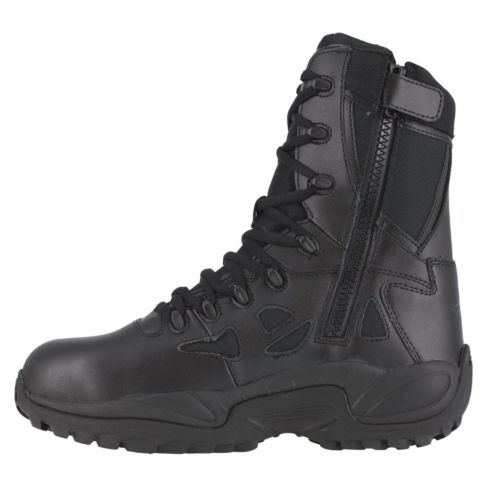 Reebok Work Tactical Boot 6 Inch Composite Toe Black RB8688 Side Zipper Image 4