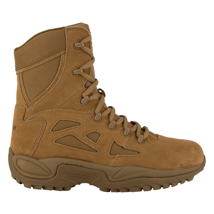 Reebok Mens 8" Stealth Boot Soft Toe Coyote RB8977 Side Zipper Electrical Hazard Image 2