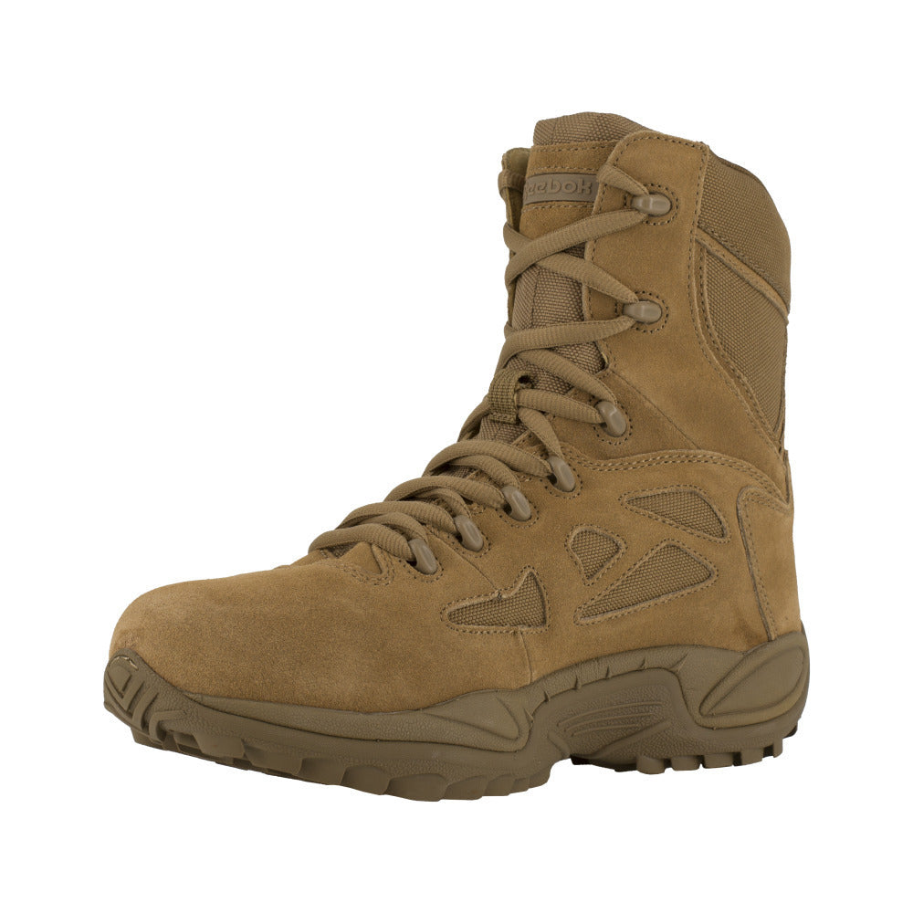 Reebok Mens 8" Stealth Boot Soft Toe Coyote RB8977 Side Zipper Electrical Hazard Image 3