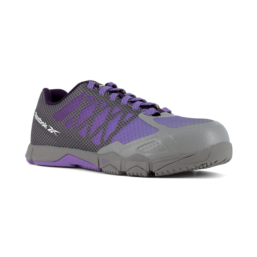 Reebok Work Womens Composite Toe Athletic Shoes Gray Purple RB451 Non-Metallic Image 1