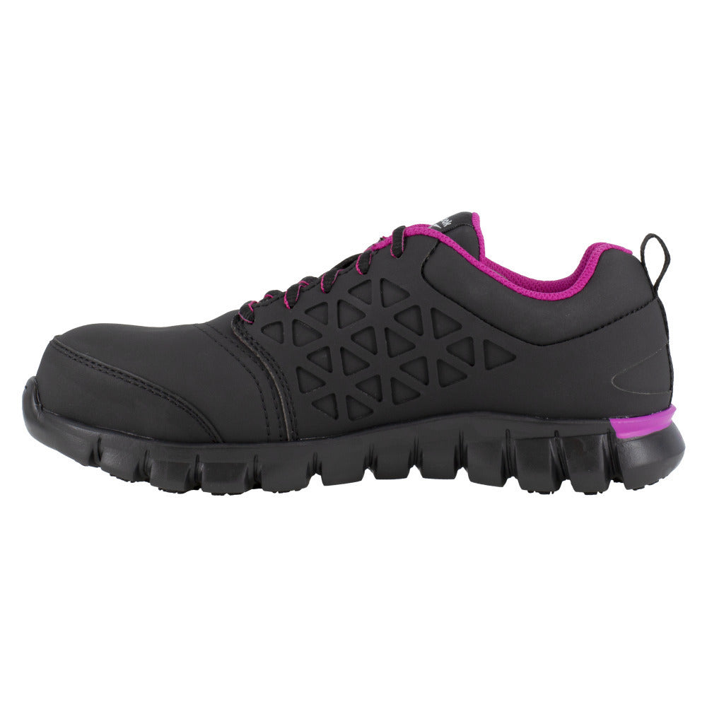 Reebok Womens Sublite Cushion Composite Toe Athletic Work Shoe Black Pink RB491 Image 4