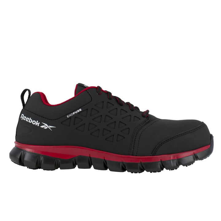 Reebok Sublite Cushion Composite Toe ESD Work Shoe Black Red RB4058 Size Available Image 2