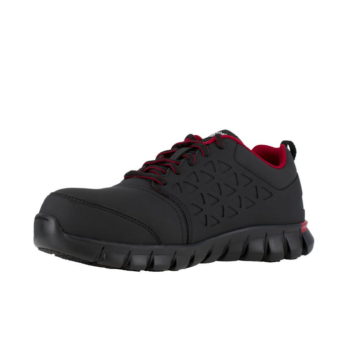 Reebok Sublite Cushion Composite Toe ESD Work Shoe Black Red RB4058 Size Available Image 3