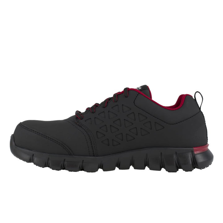 Reebok Sublite Cushion Composite Toe ESD Work Shoe Black Red RB4058 Size Available Image 4